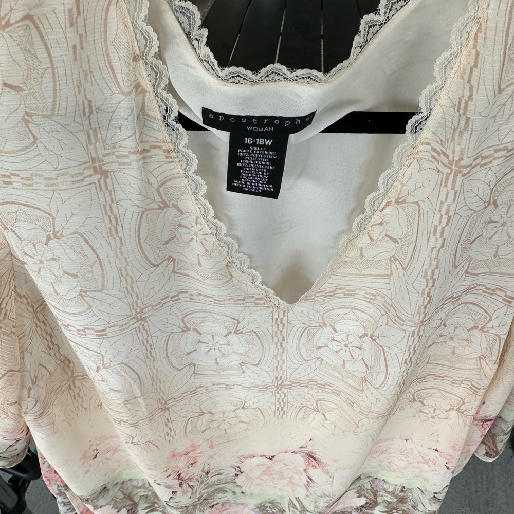 Alfred Dunner Cream Floral Blouse - Picture 2 of 4